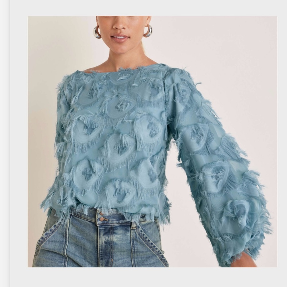 Blue Textured Women's Top